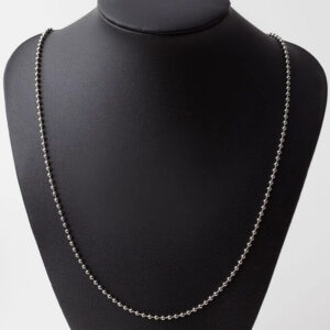 Alternative view of 2,5mm gömb szemekből álló ezüst színű uniszex férfi női vékony nyaklánc 46 cm-től 76 cm-ig választható 5 cm-ként