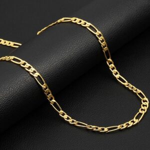 6 mm Figaro nemesacél nyaklánc  arany színű  45 cm-től 65 cm-ig választható 5 cm-ként