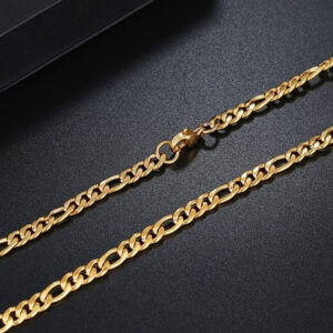 Alternative view of 4.5 mm széles Figaro fazonú nemesacél nyaklánc arany kivitelben   50 cm-től 70 cm-ig választható 10 cm-ként