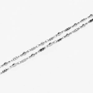 Alternative view of 2,5-3,5mm Különleges alakú láncszemekből álló nemesacél nyaklánc, ezüst színű női nyaklánc 46 cm-től 76 cm-ig választható 5 cm-ként