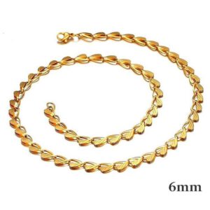 Alternative view of 6mm Nemesacél nyaklánc szív alakú szemek, arany színű női nyaklánc 44,5 cm-től 69,5 cm-ig választható 5 cm-ként