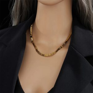 Alternative view of Karen nemesacél nyaklánc arany fazonban 5 mm széles 47 cm hosszú