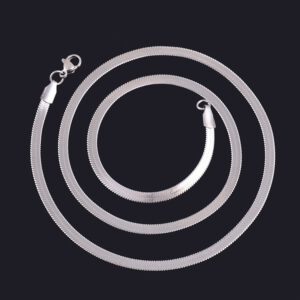 Alternative view of Nemesacél nyaklánc ezüst fazonban  45 cm 3 mm széles