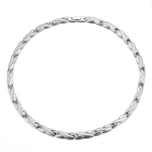 Alternative view of Amarillisz mágneses nemesacél nyaklánc ezüst fazonban