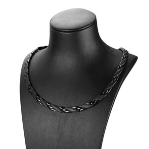 Alternative view of Amarillisz mágneses nemesacél nyaklánc különleges fekete fazonban