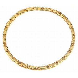 Alternative view of Amarillisz mágneses nemesacél nyaklánc  arany  fazonban