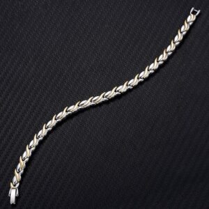 Alternative view of Kitti exkluzív egyedi mágneses  nemesacél  karlánc arany fehérarany fazonban