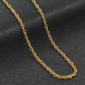 Alternative view of Elegance különleges szemzésű 3 mm  arany színű  női nemesacél nyaklánc 45 cm-től 70 cm-ig választható