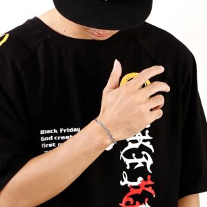 Alternative view of Figaro nemesacél karlánc ezüst fazonban 16-20 cm hosszú 4.5 mm széles