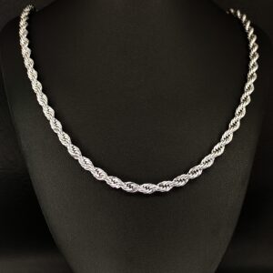 Alternative view of Twister nemesacél nyaklánc ezüst fazonban 50 cm - 55 cm - 60 cm - 70 cm hosszúságban választható 6 mm vastag